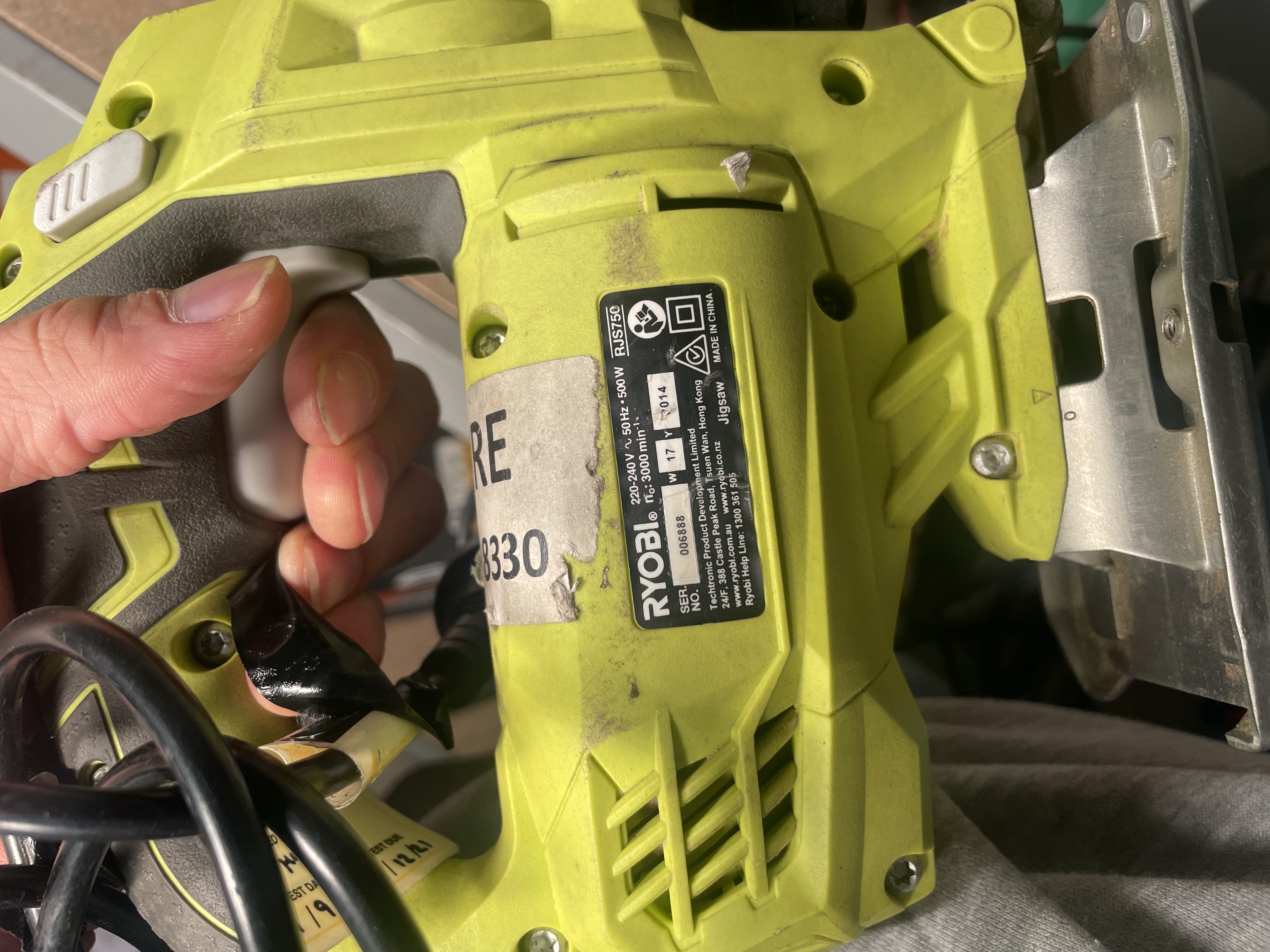 Ryobi RJS750 corded electric jigsaw