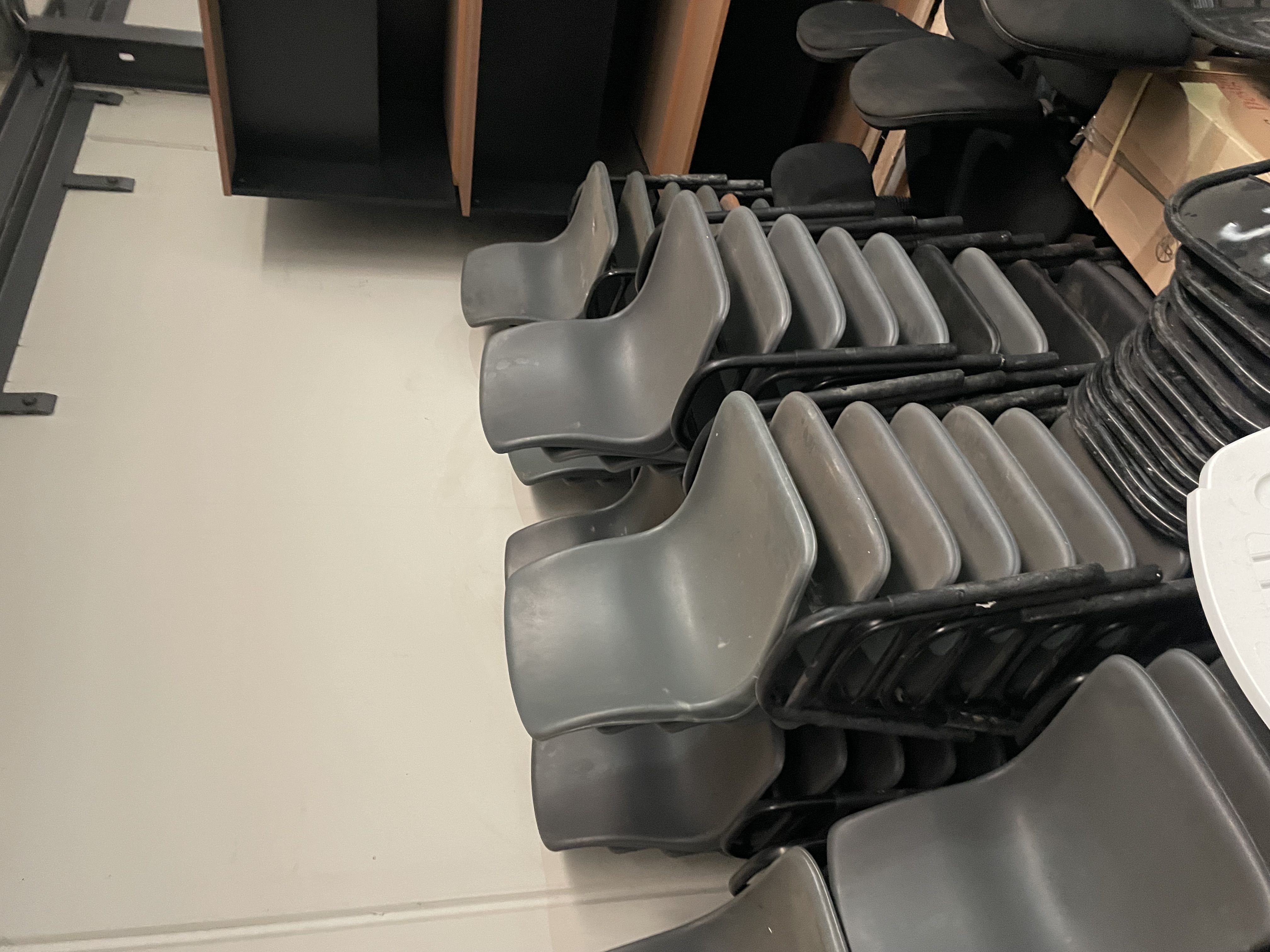 Grey Plastic Stackable Chairs