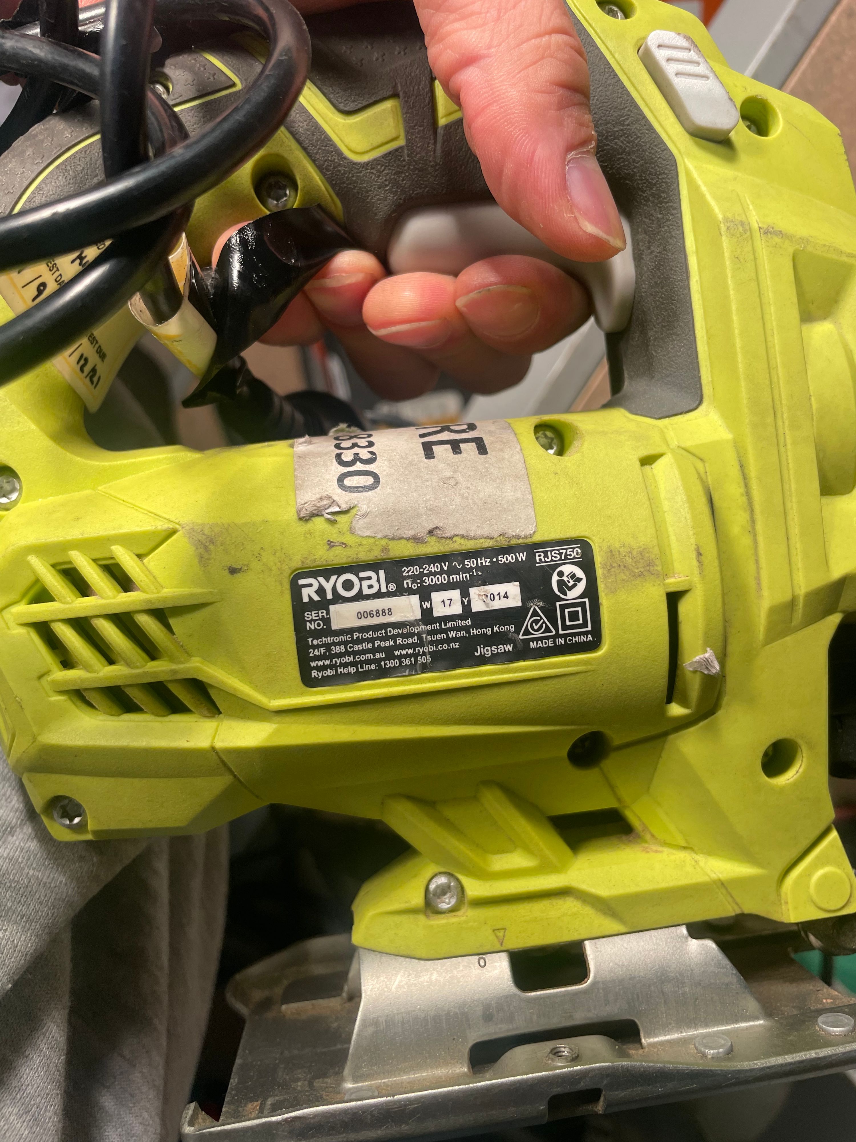 Ryobi RJS750 corded electric jigsaw