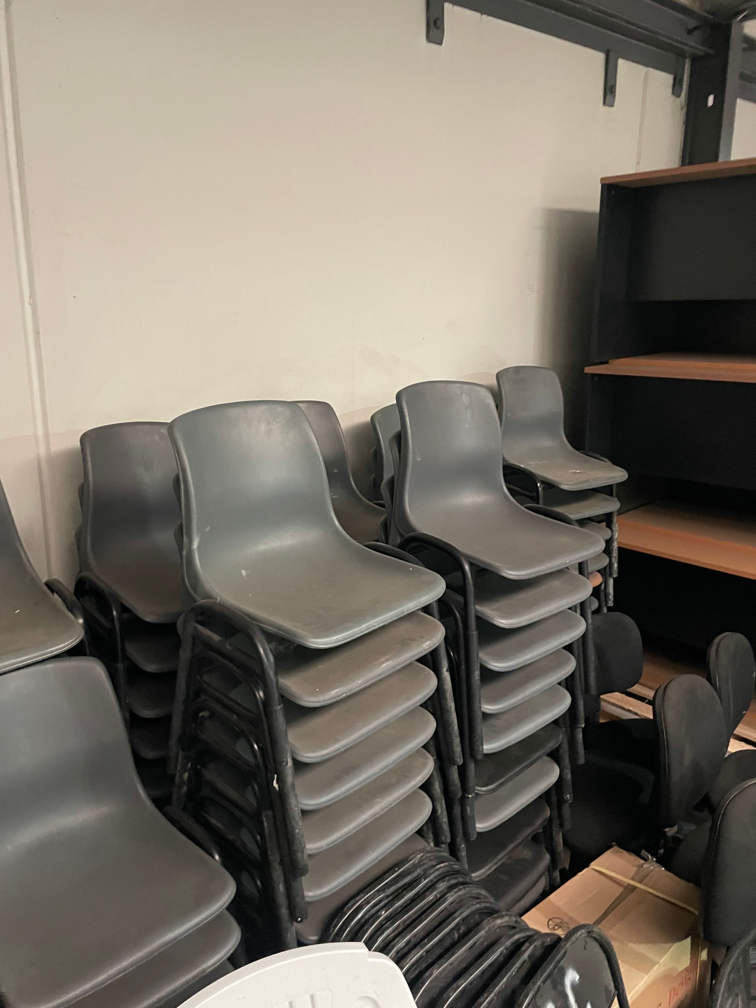 Grey Plastic Stackable Chairs