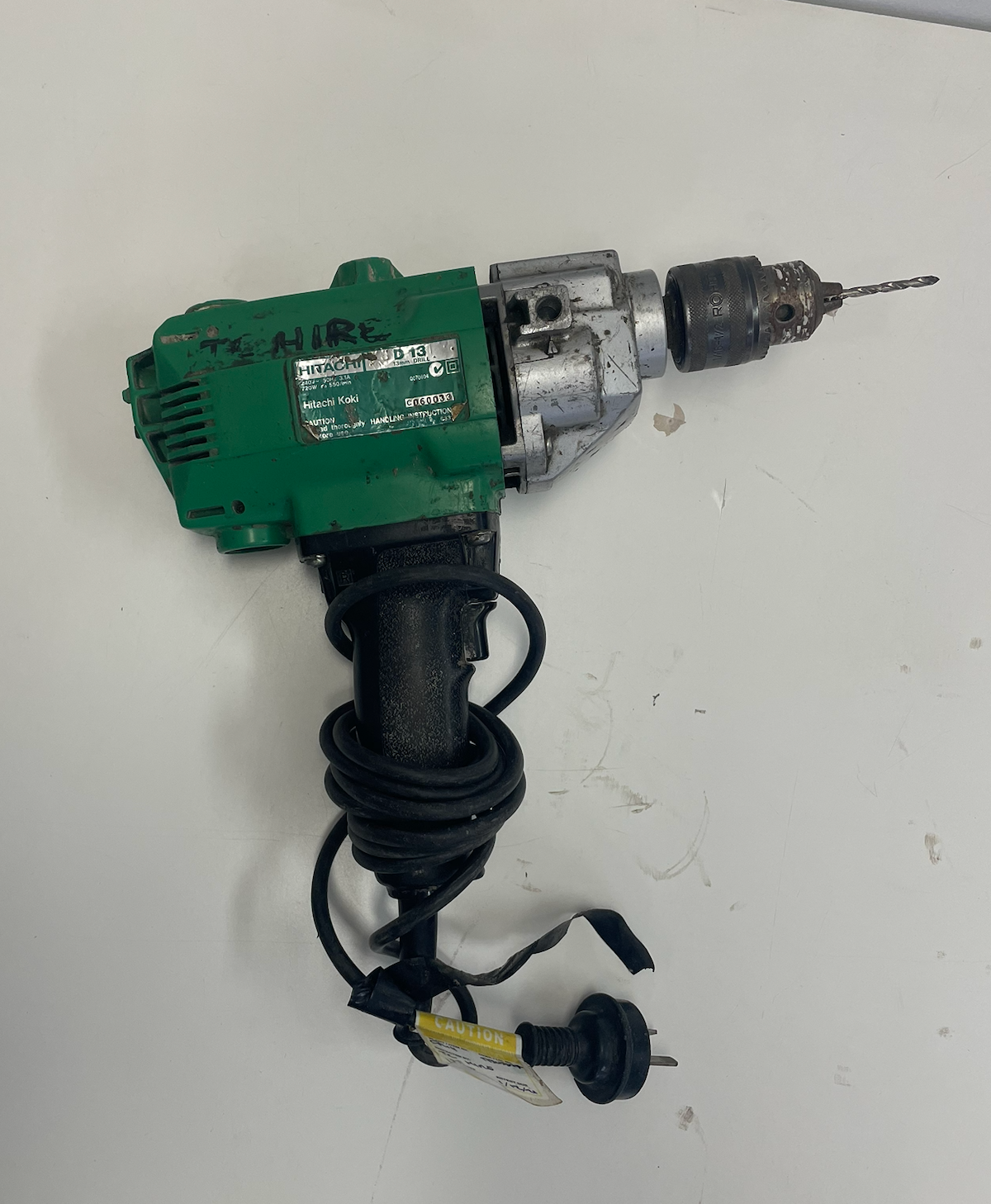 Hitachi D13 13mm corded spade handle drill.